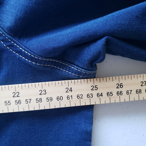 Catherines Denim Jacket Women 1X XL Blue Jean Coat Stretchy Casual Classic Layer - Picture 8 of 9